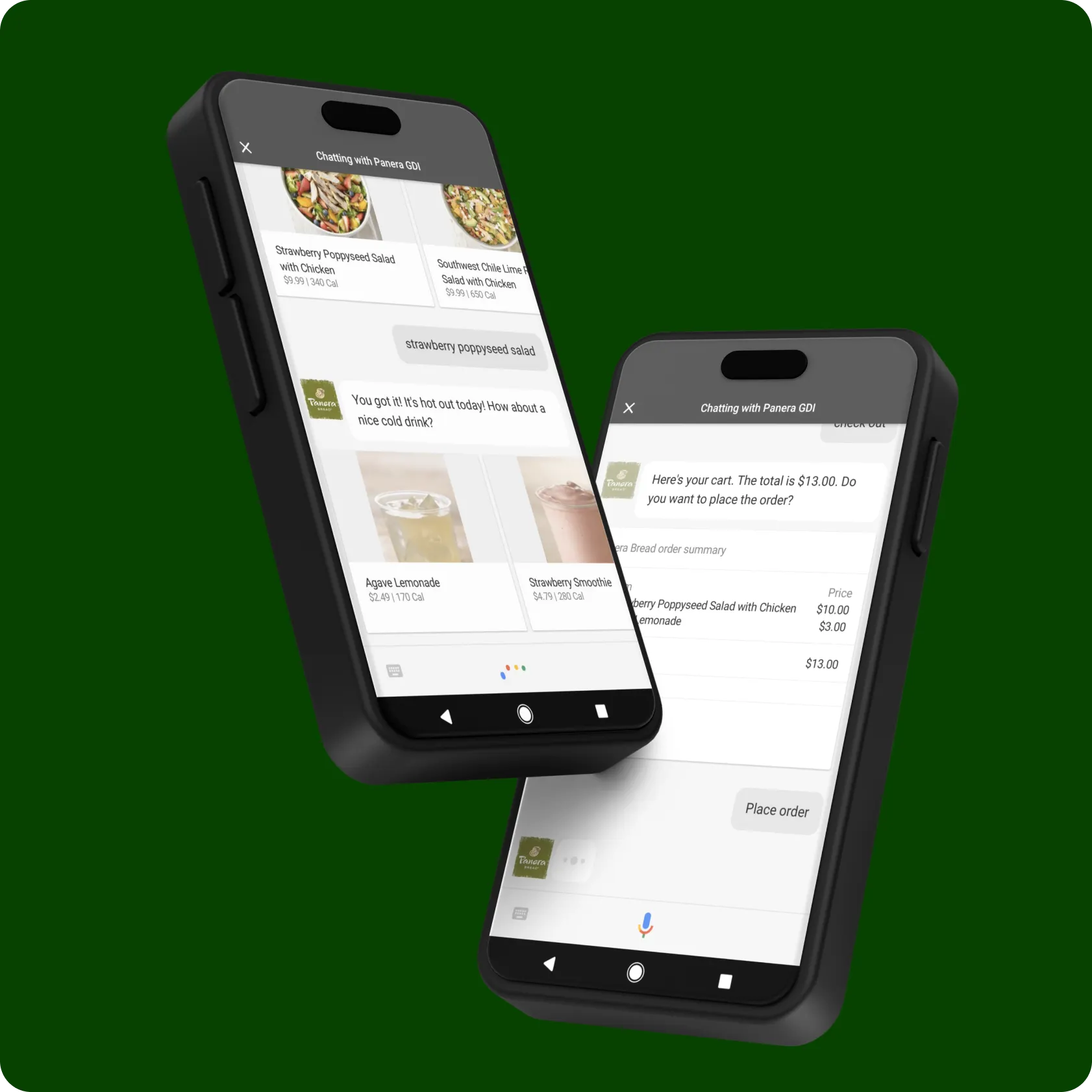 Panera voice ordering on Google Assistant